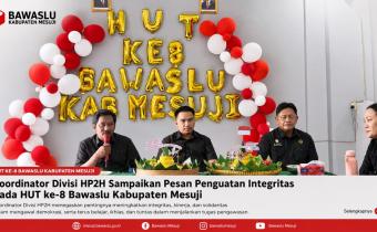 Koordinator Divisi HP2H Sampaikan Pesan Penguatan Integritas pada HUT ke-8 Bawaslu Kabupaten Mesuji
