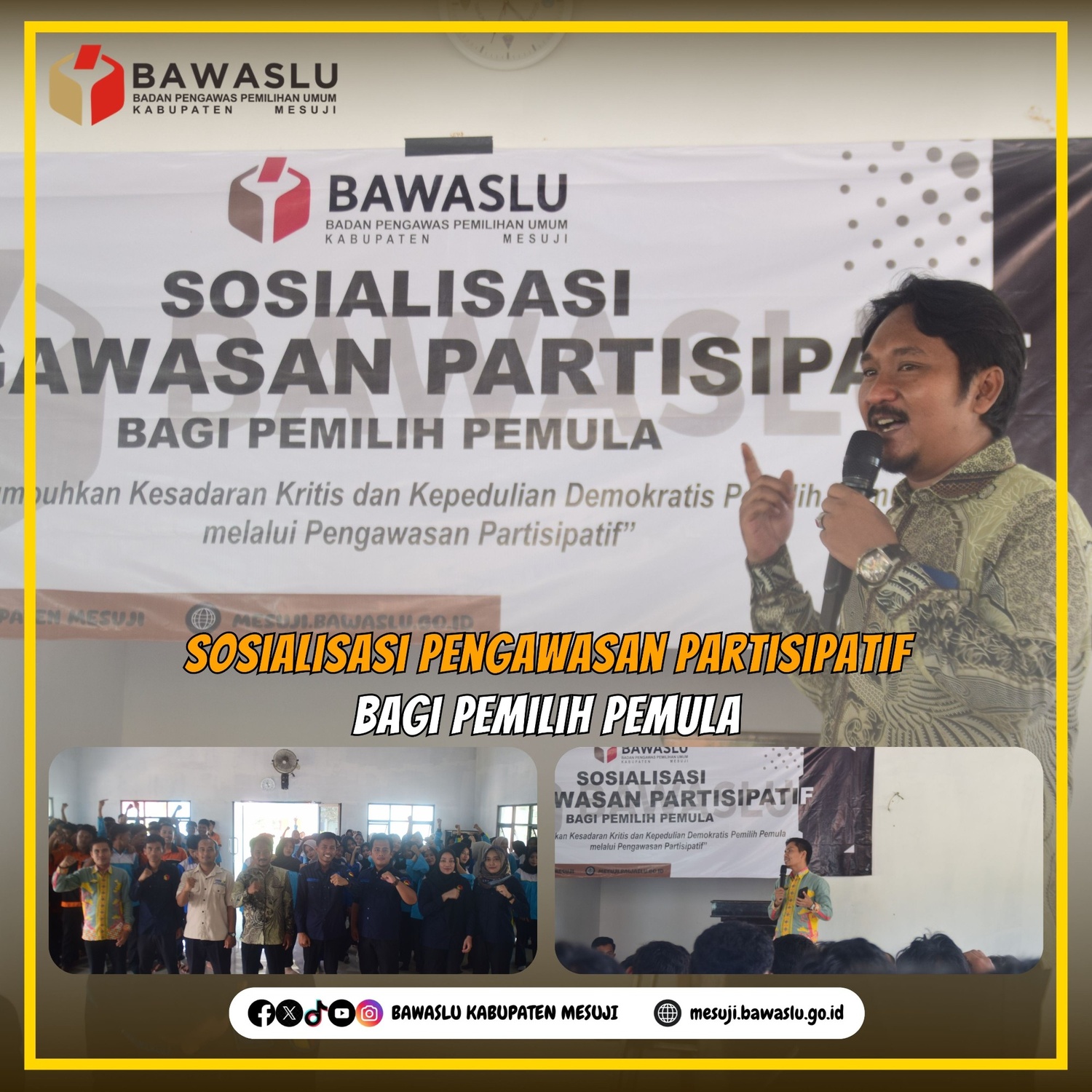 Bawaslu Kabupaten Mesuji Gelar Sosialisasi Pengawasan Partisipatif di SMKN 01 Tanjung Raya