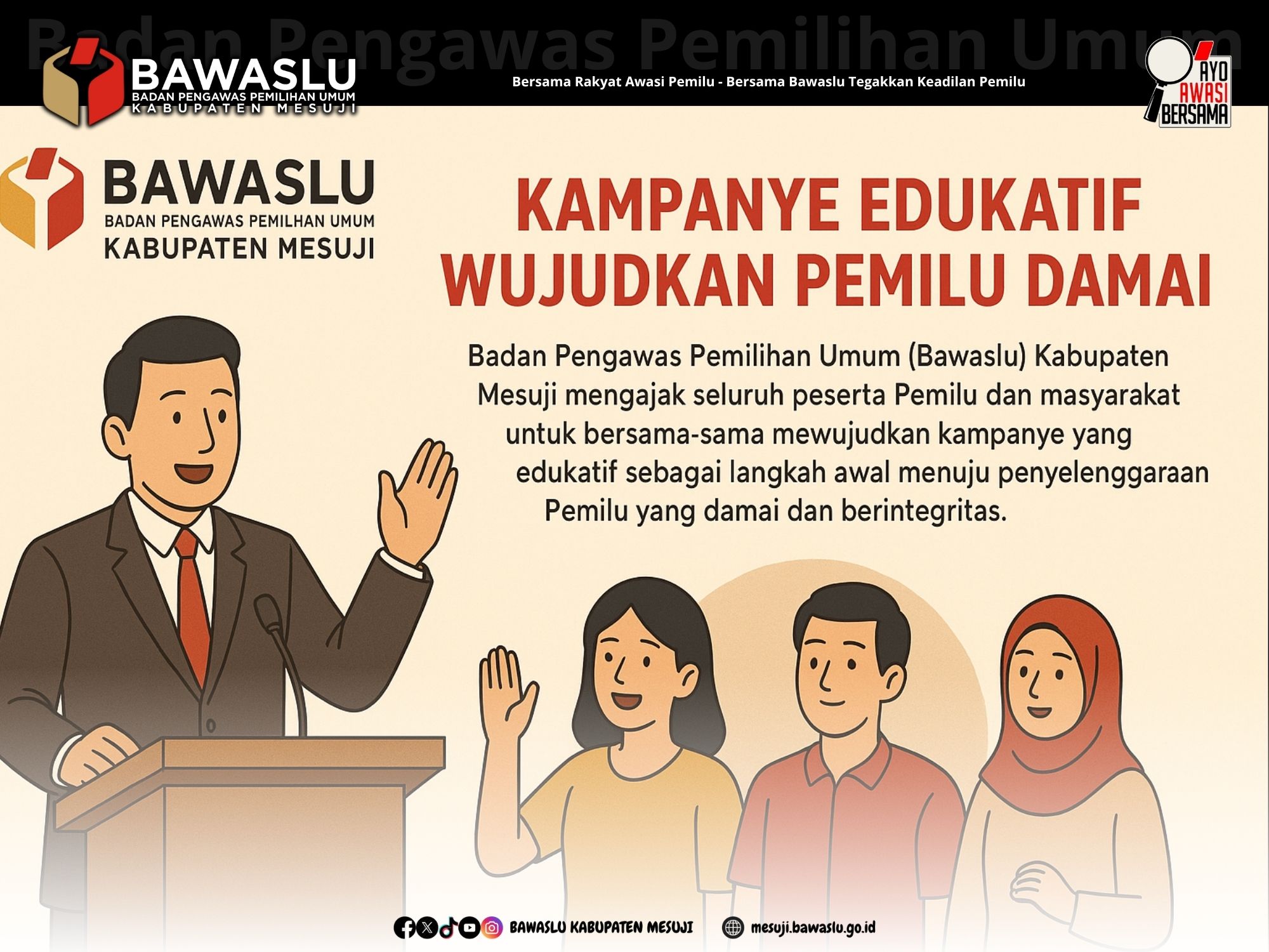 Bawaslu Mesuji Dorong Kampanye yang Edukatif dan Berbasis Program