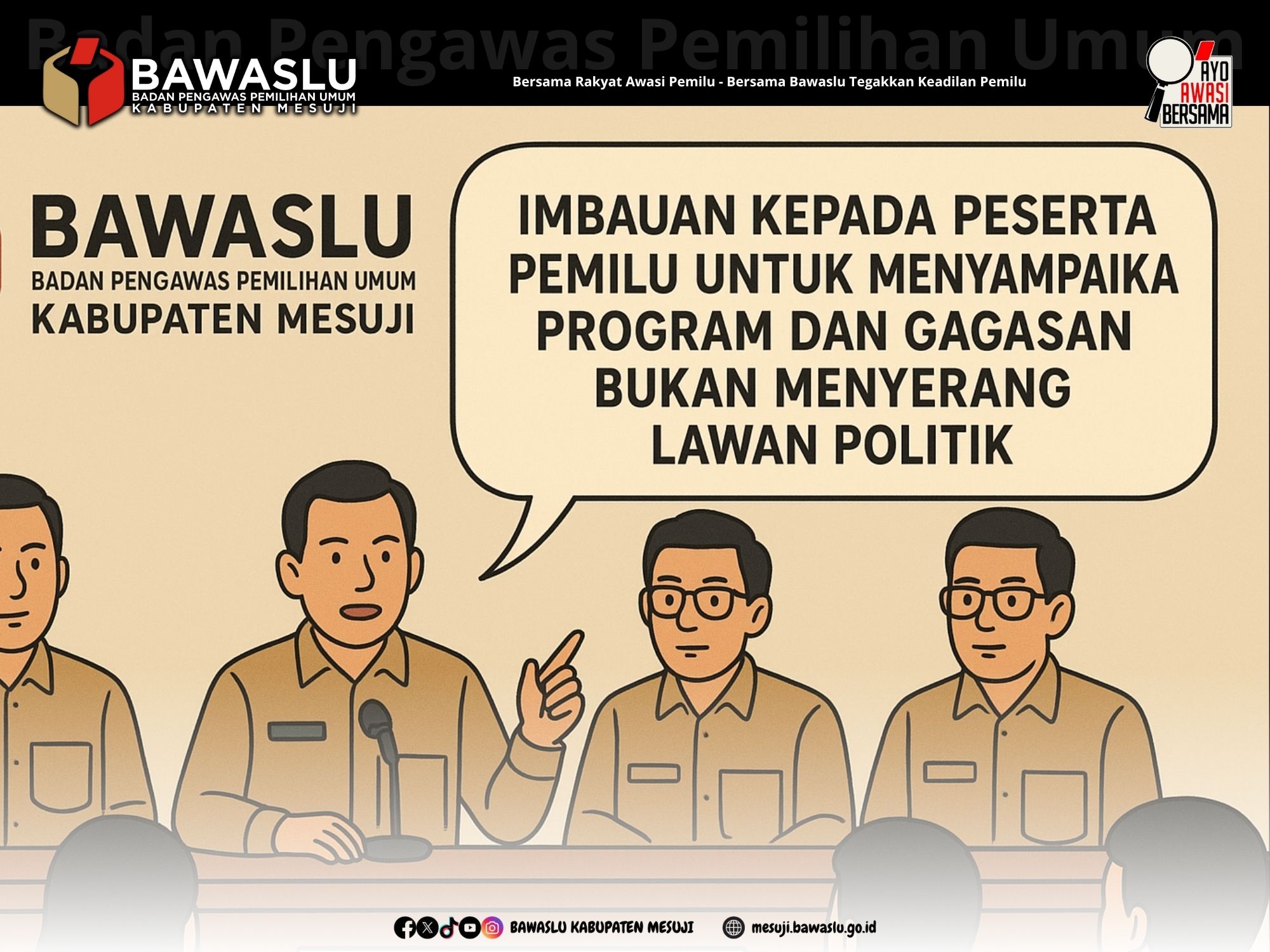 Bawaslu Mesuji Imbau Peserta Pemilu Utamakan Program, Bukan Serangan