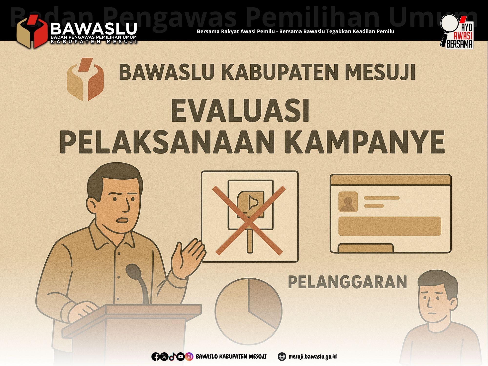 Pelanggaran Kampanye Masih Terjadi, Bawaslu Mesuji Lakukan Evaluasi