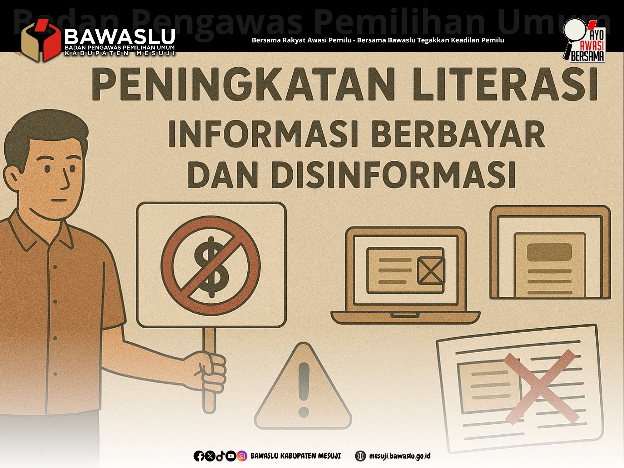 Bawaslu Mesuji Tekankan Pentingnya Literasi terhadap Informasi Berbayar dan Disinformasi
