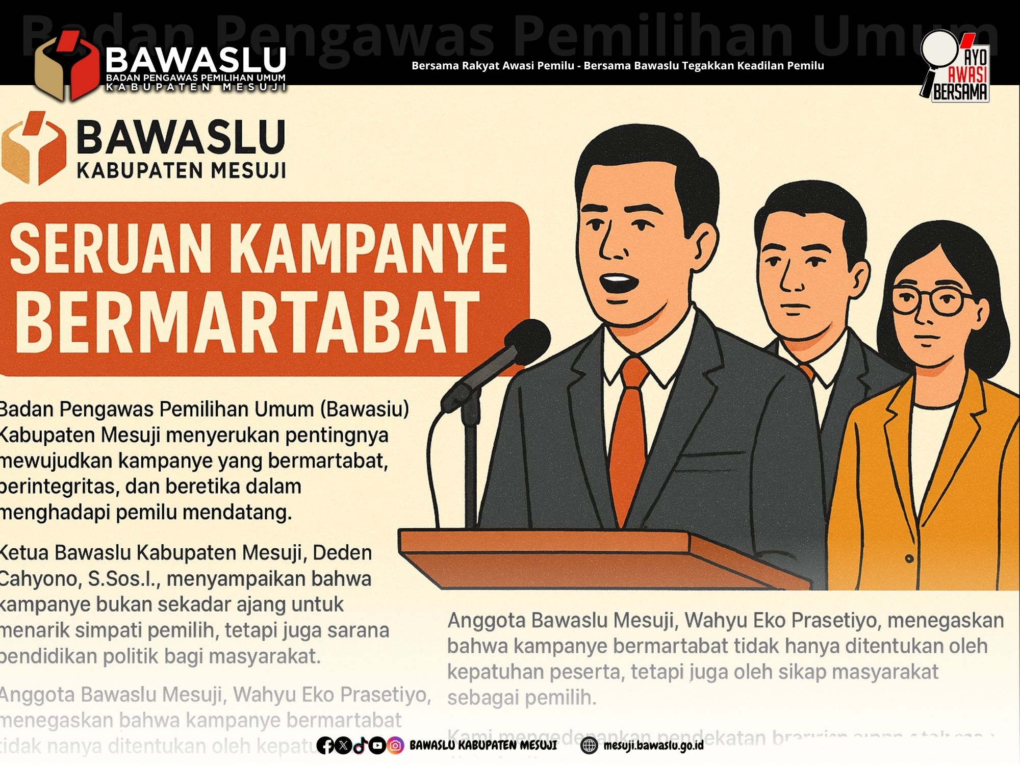 Kampanye Bermartabat, Harapan Bawaslu Mesuji di Pemilu Mendatang