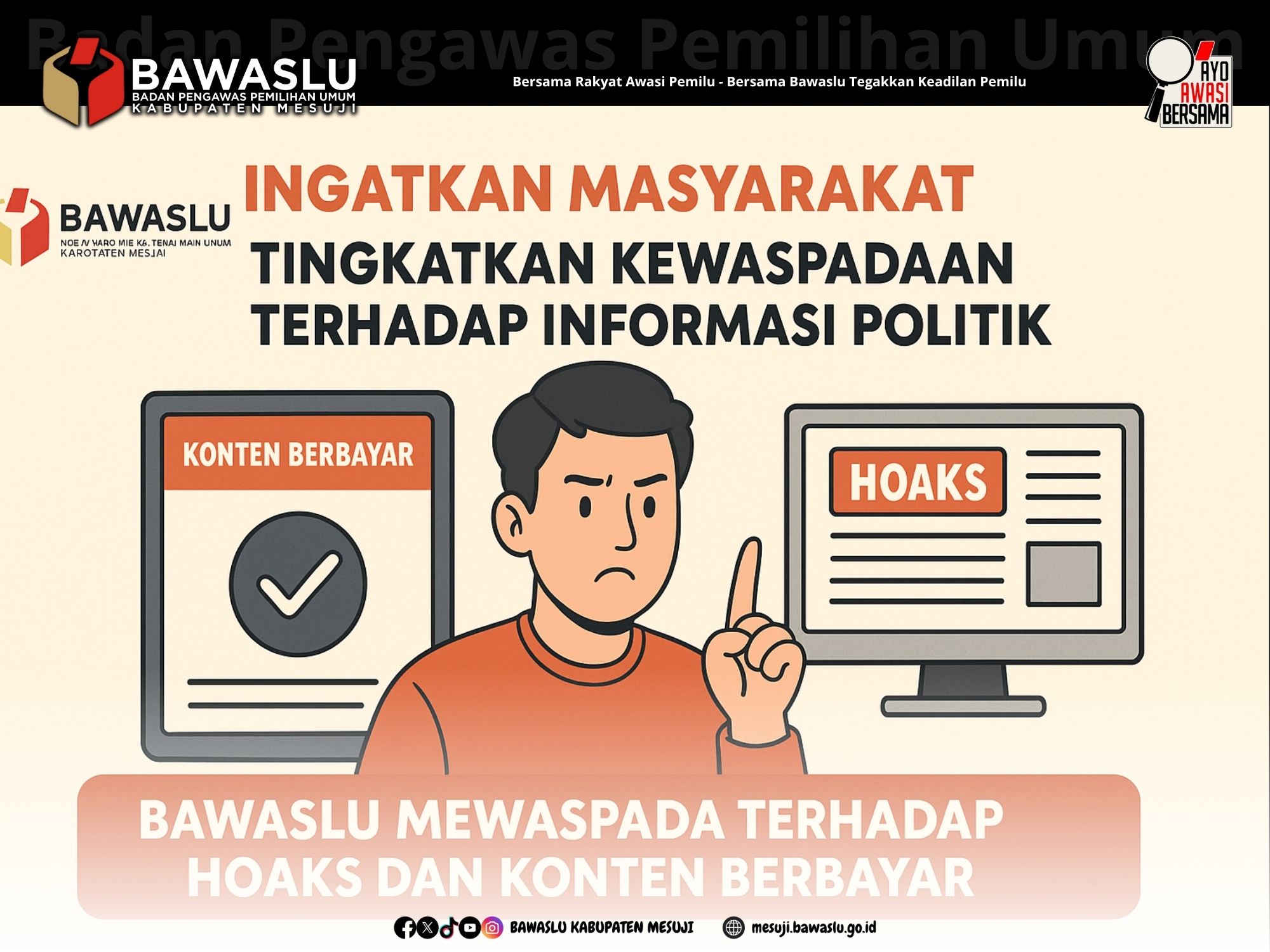 Dari Konten Berbayar hingga Hoaks, Bawaslu Mesuji Ingatkan Kewaspadaan Publik