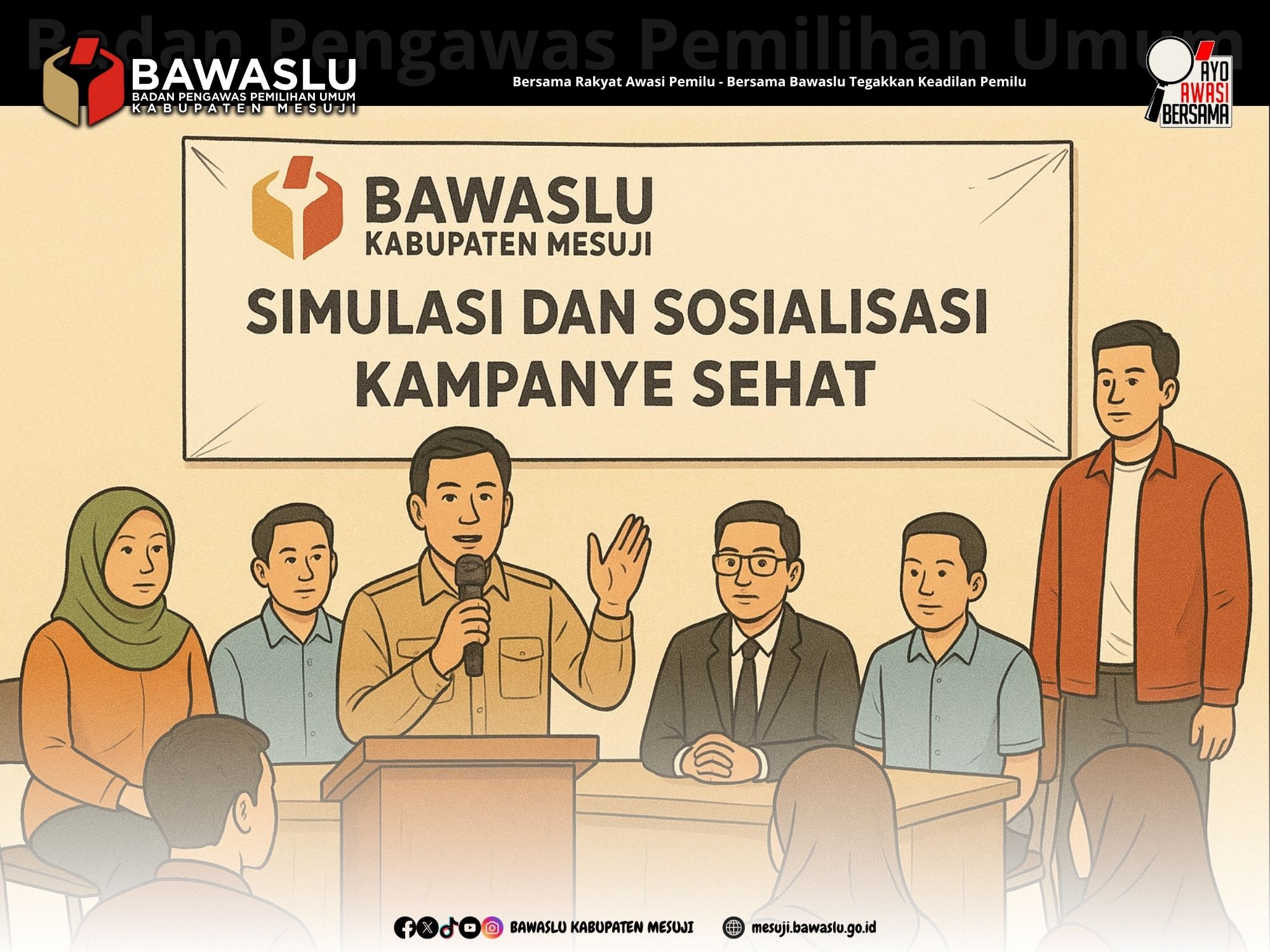 Bawaslu Mesuji Gelar Simulasi dan Sosialisasi Kampanye Sehat