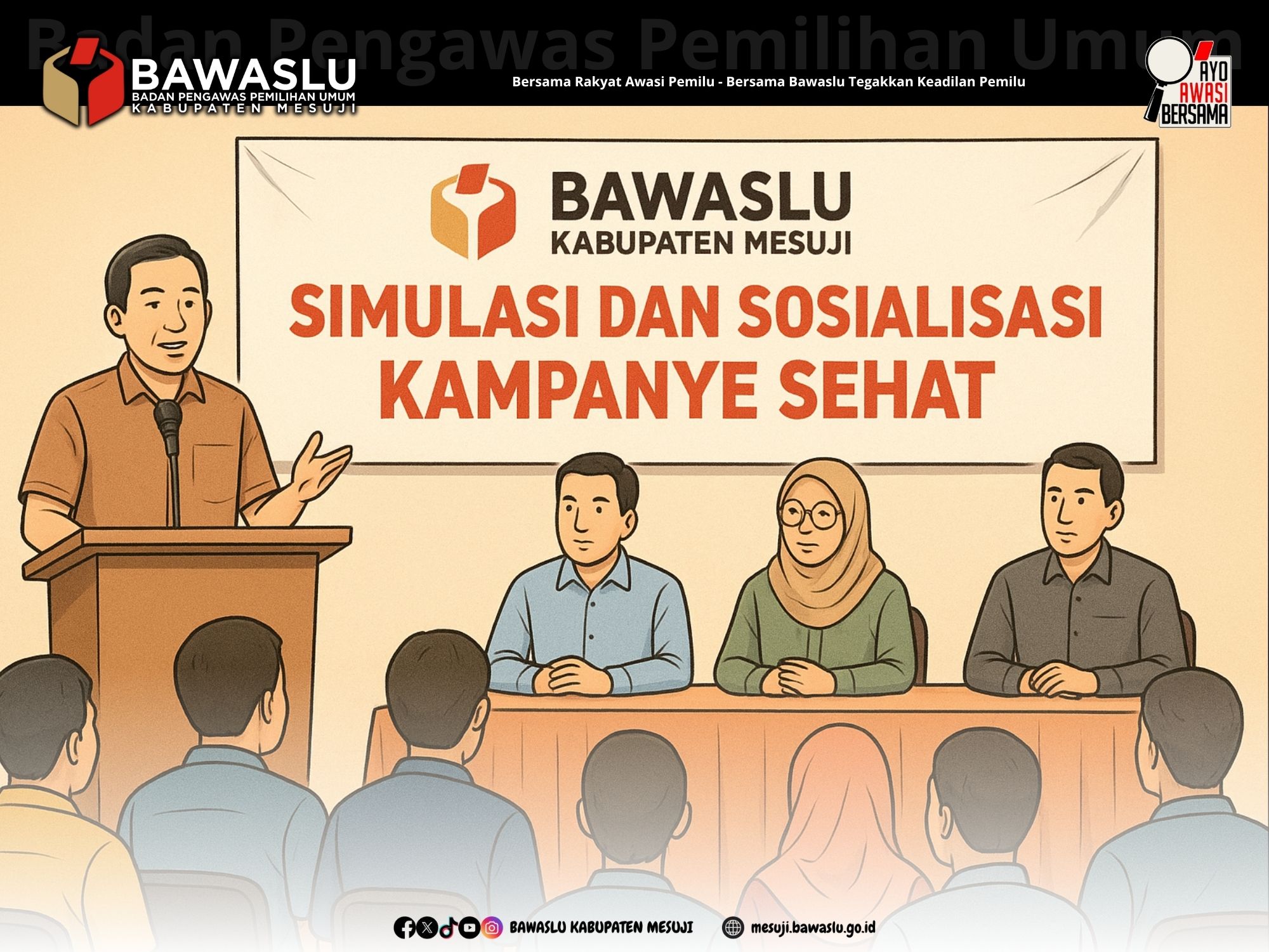 Simulasi dan Sosialisasi Kampanye Sehat, Bawaslu Mesuji Dorong Iklim Politik Bermartabat