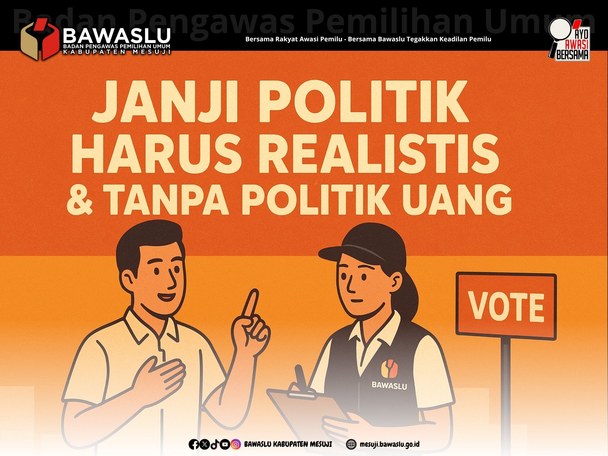 Bawaslu Mesuji Perkuat Pengawasan Janji Politik Peserta Pemilu