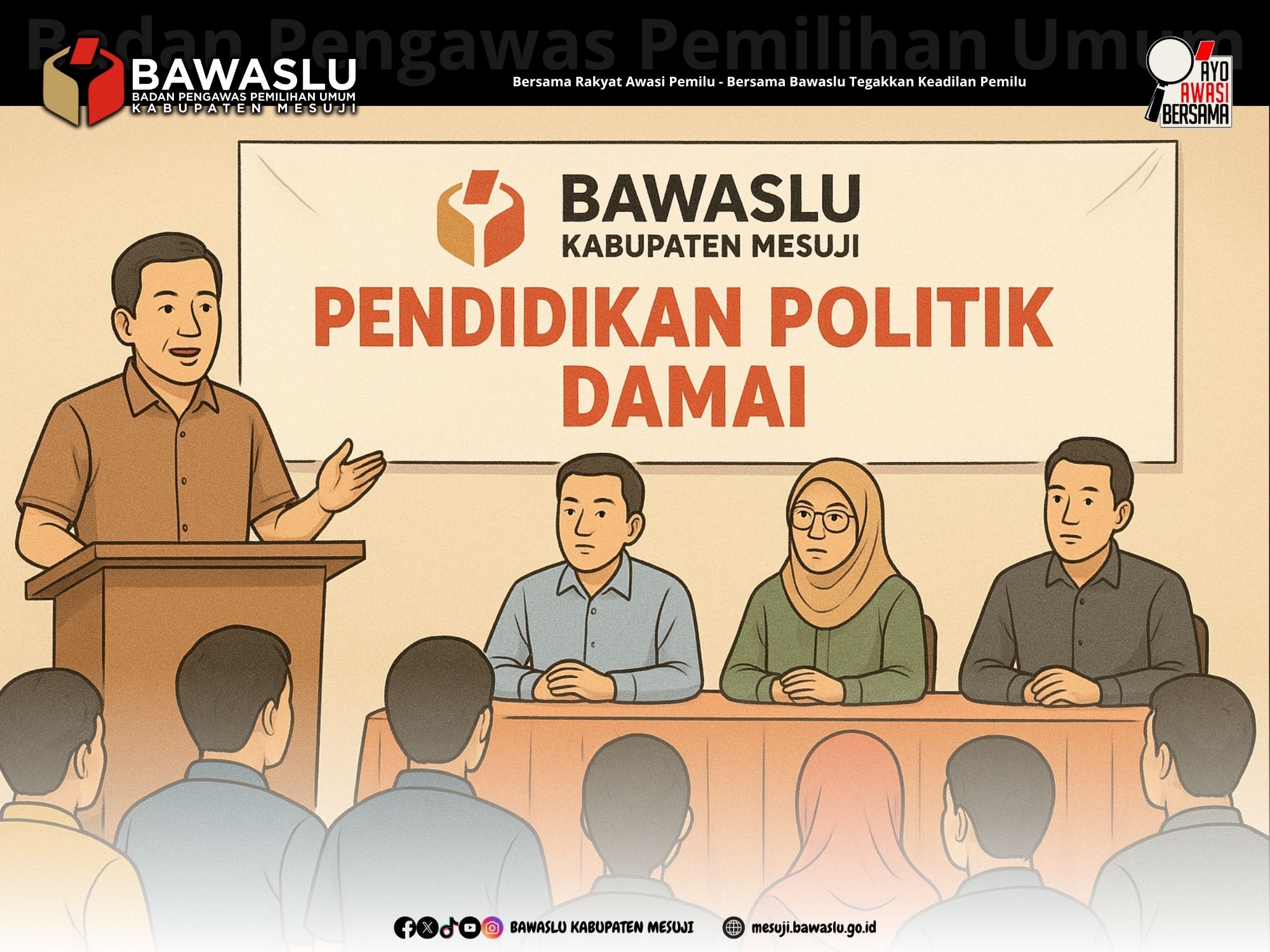 Pendidikan Politik Damai Jadi Fokus Bawaslu Mesuji Hadapi Pemilu