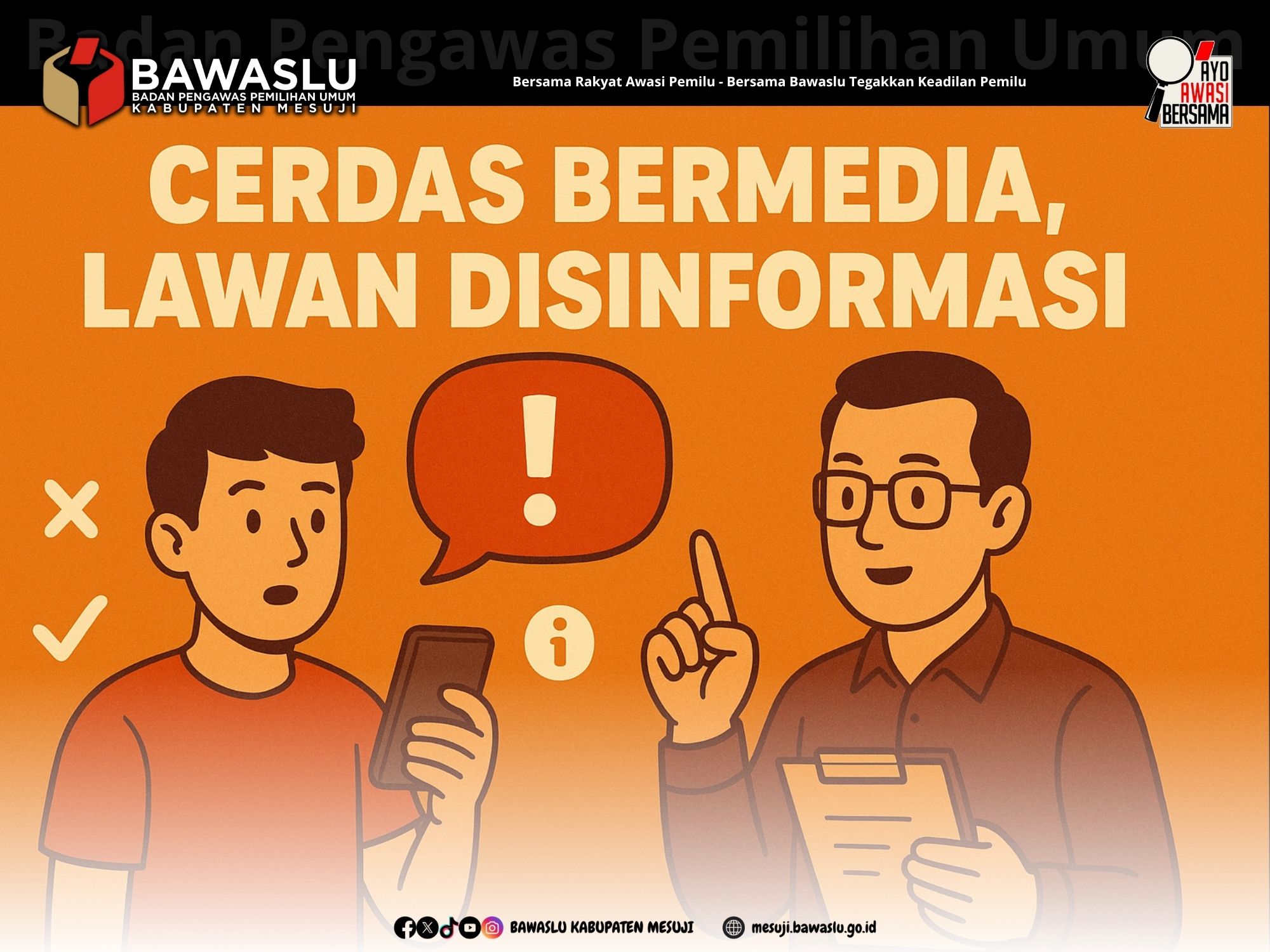 Cerdas Bermedia, Bawaslu Mesuji Dorong Masyarakat Lawan Disinformasi