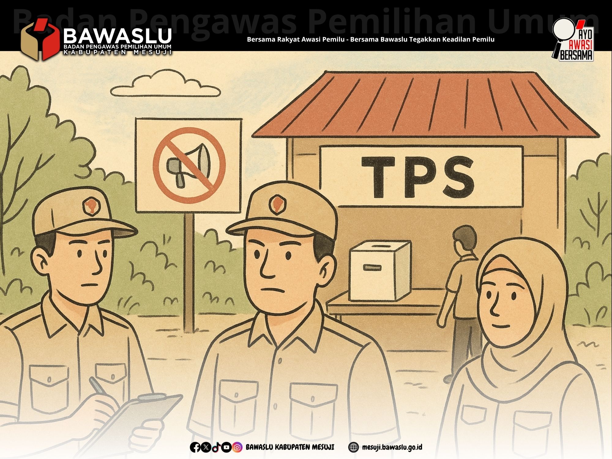 Pengawas Bawaslu Siaga Awasi Aktivitas di Sekitar TPS