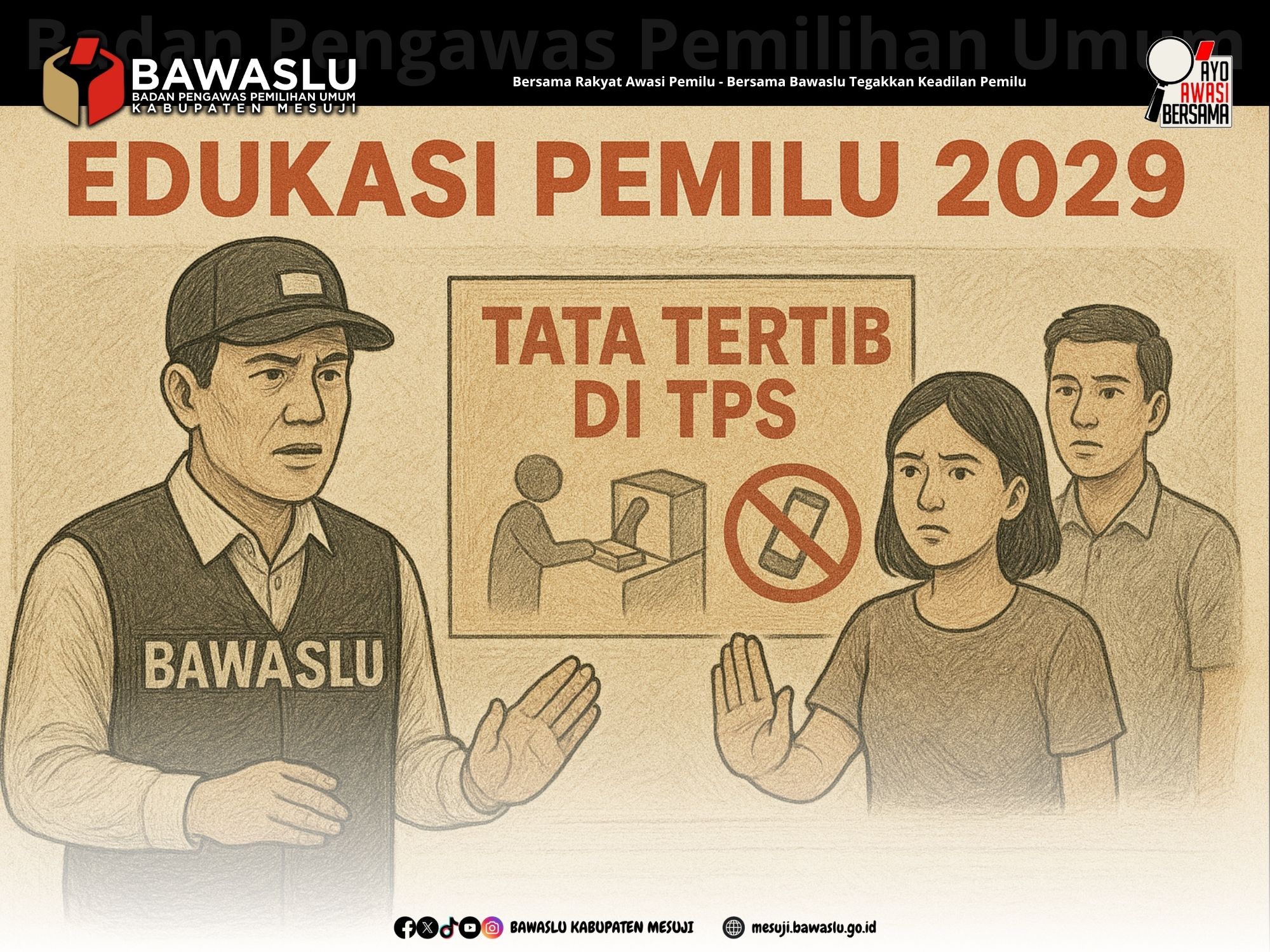 Bawaslu Mesuji Edukasi Pemilih tentang Tata Tertib Pencoblosan