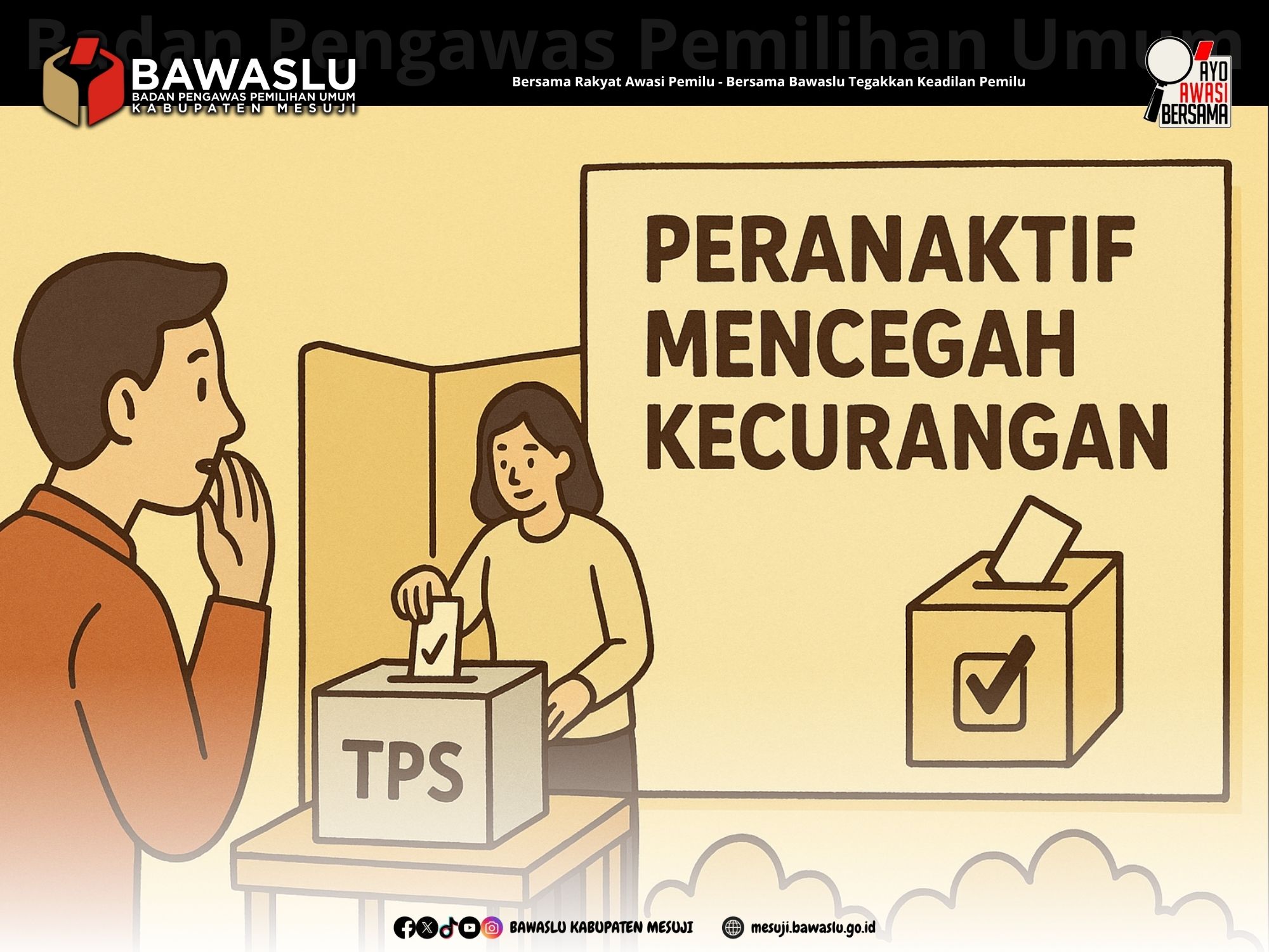 Cegah Kecurangan, Bawaslu Mesuji Libatkan Masyarakat di TPS