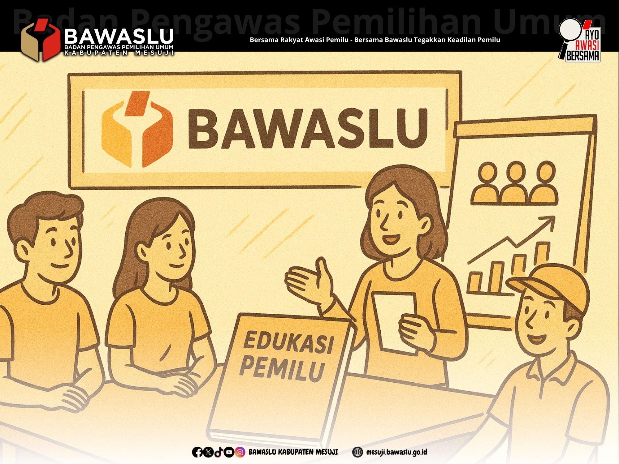 Bawaslu Mesuji Gandeng Komunitas dalam Edukasi Demokrasi