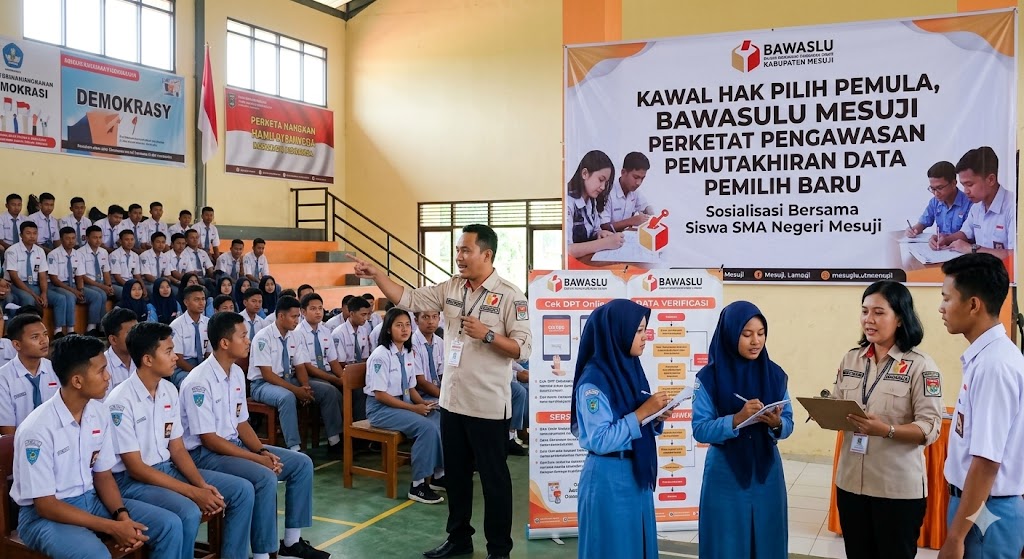 Kawal Hak Pilih Pemula, Bawaslu Mesuji Perketat Pengawasan Pemutakhiran Data Pemilih Baru