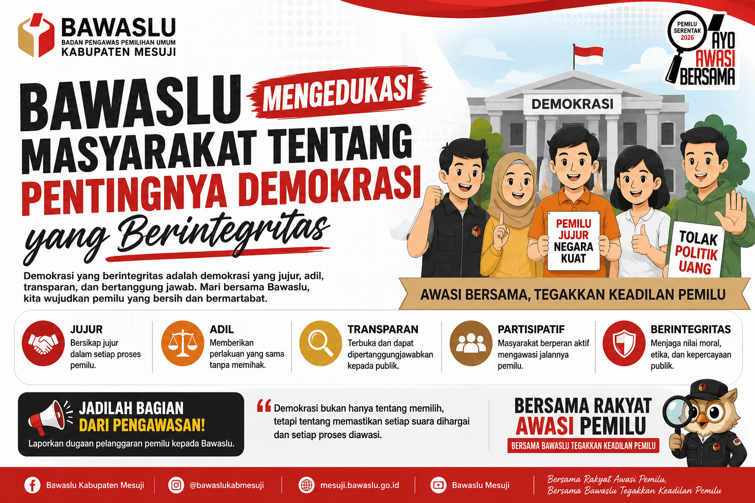 Bawaslu Mengedukasi Masyarakat tentang Pentingnya Demokrasi yang Berintegritas