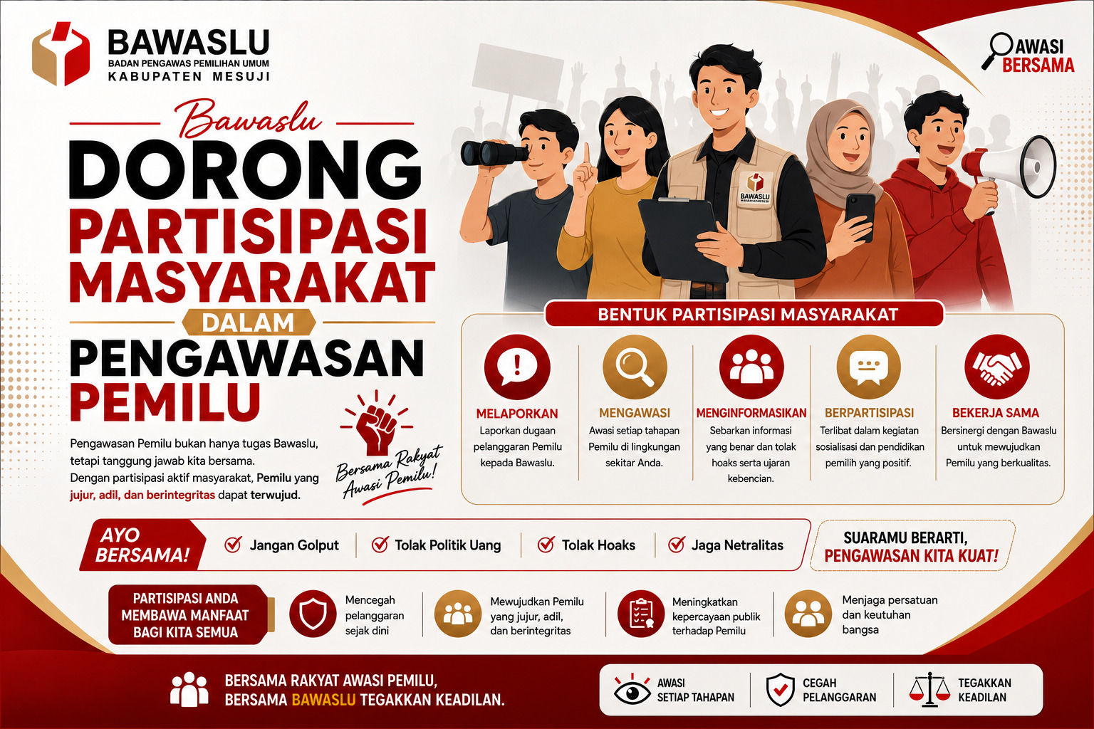 DORONG PARTISIPASI MASYARAKAT DALAM PENGAWASAN PEMILU