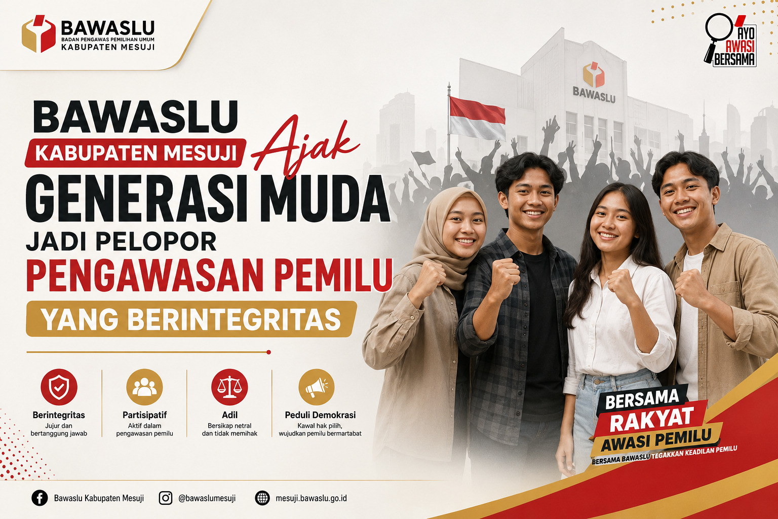 Bawaslu Kabupaten Mesuji Ajak Generasi Muda Jadi Pelopor Pengawasan Pemilu yang Berintegritas 