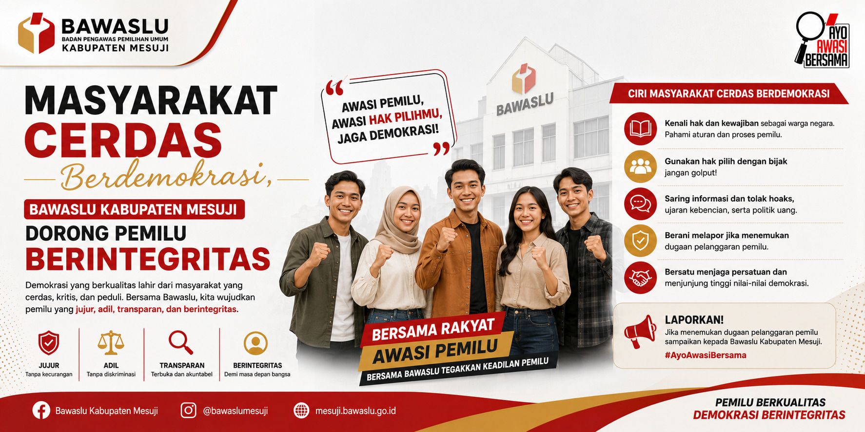 Masyarakat Cerdas Berdemokrasi, Bawaslu Kabupaten Mesuji Dorong Pemilu Berintegritas