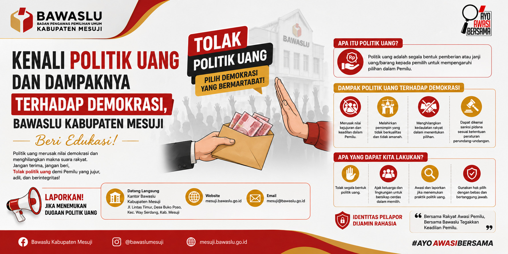 Kenali Politik Uang dan Dampaknya terhadap Demokrasi, Bawaslu Kabupaten Mesuji Beri Edukasi