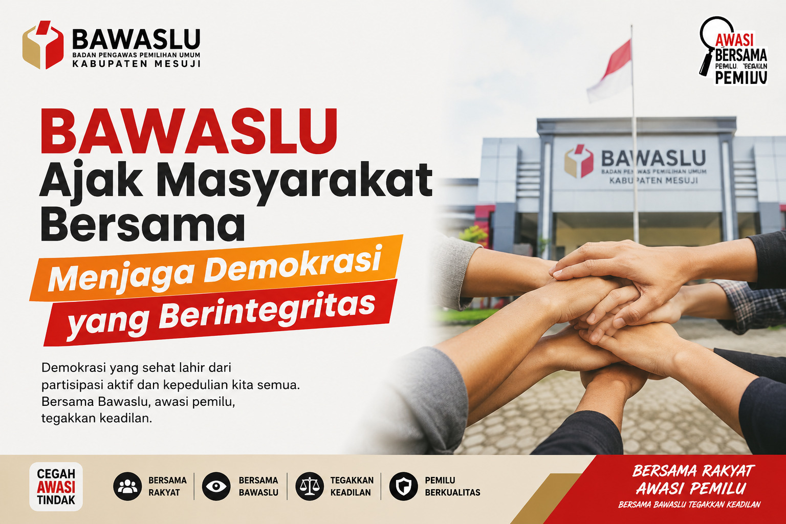 Bawaslu Ajak Masyarakat Bersama Menjaga Demokrasi yang Berintegritas