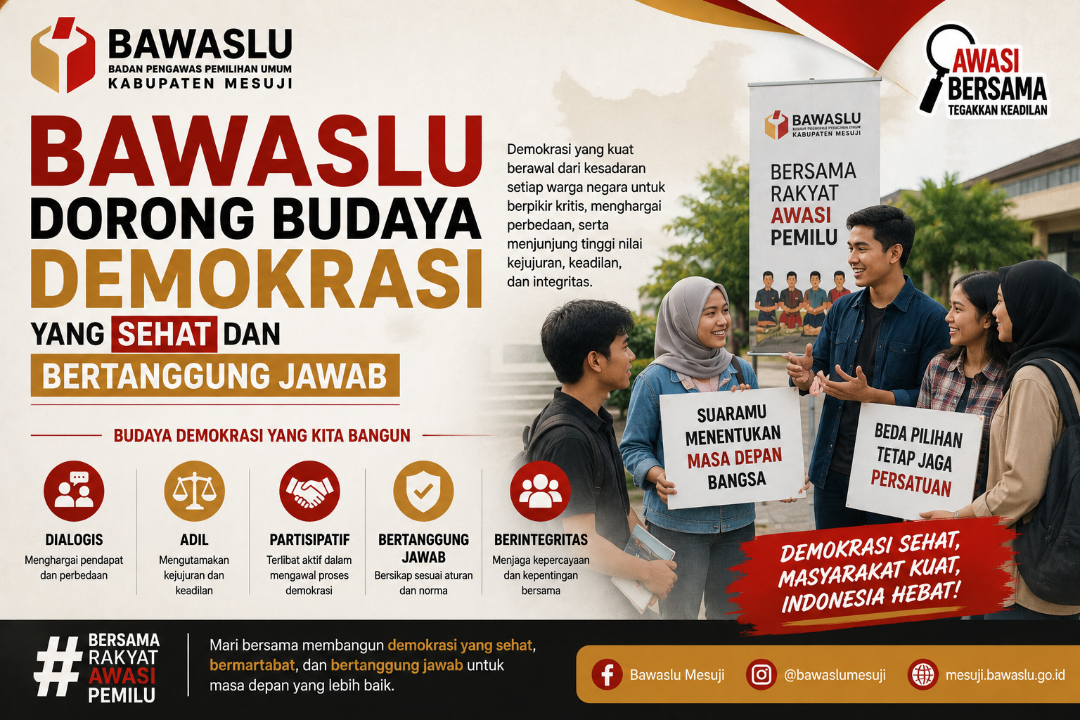 Bawaslu Dorong Budaya Demokrasi yang Sehat dan Bertanggung Jawab