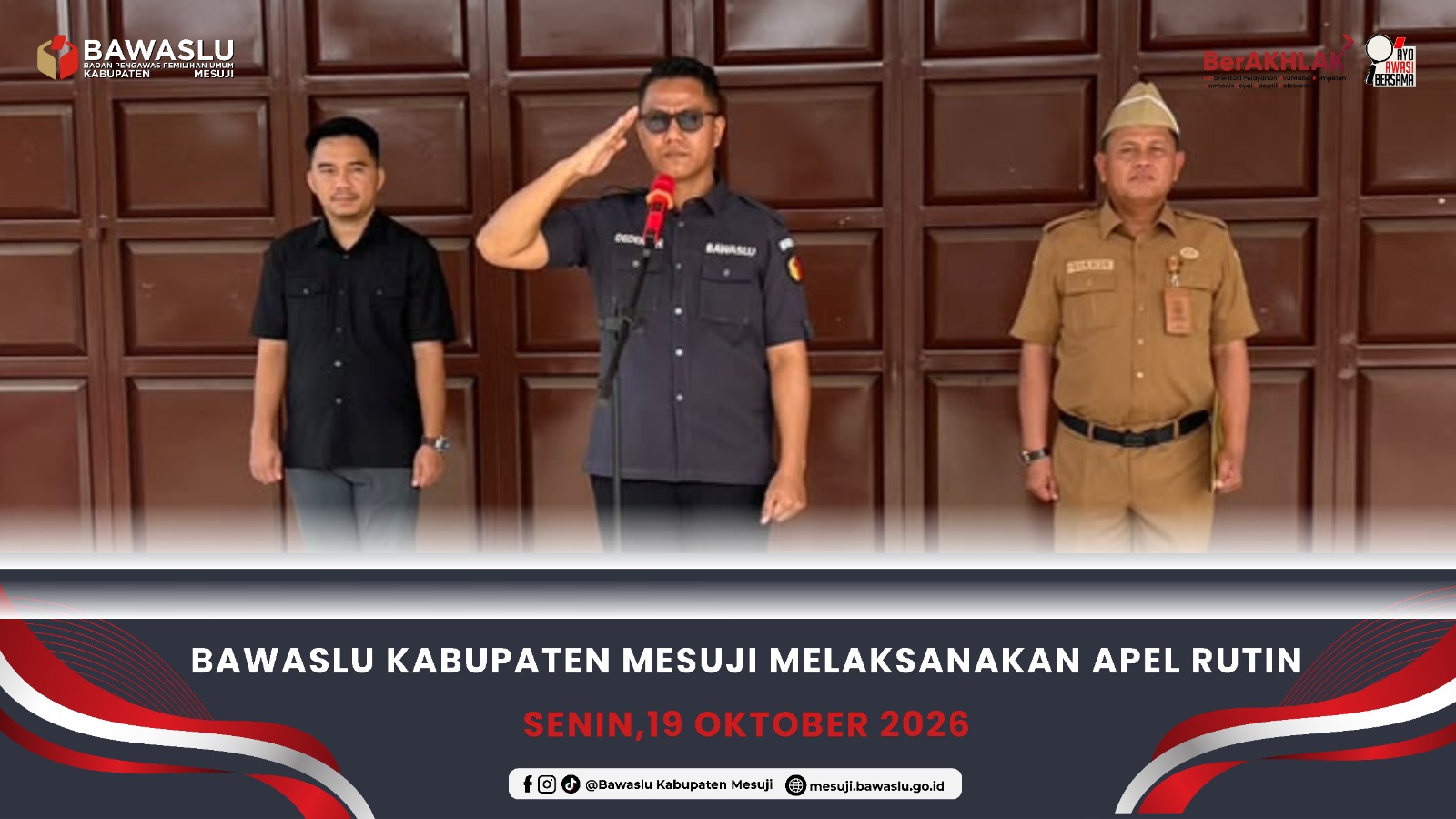 Ketua Bawaslu Mesuji Deden Cahyono, S.Sos.I., Kembali Pimpin Apel Perdana, Tekankan Disiplin Internal