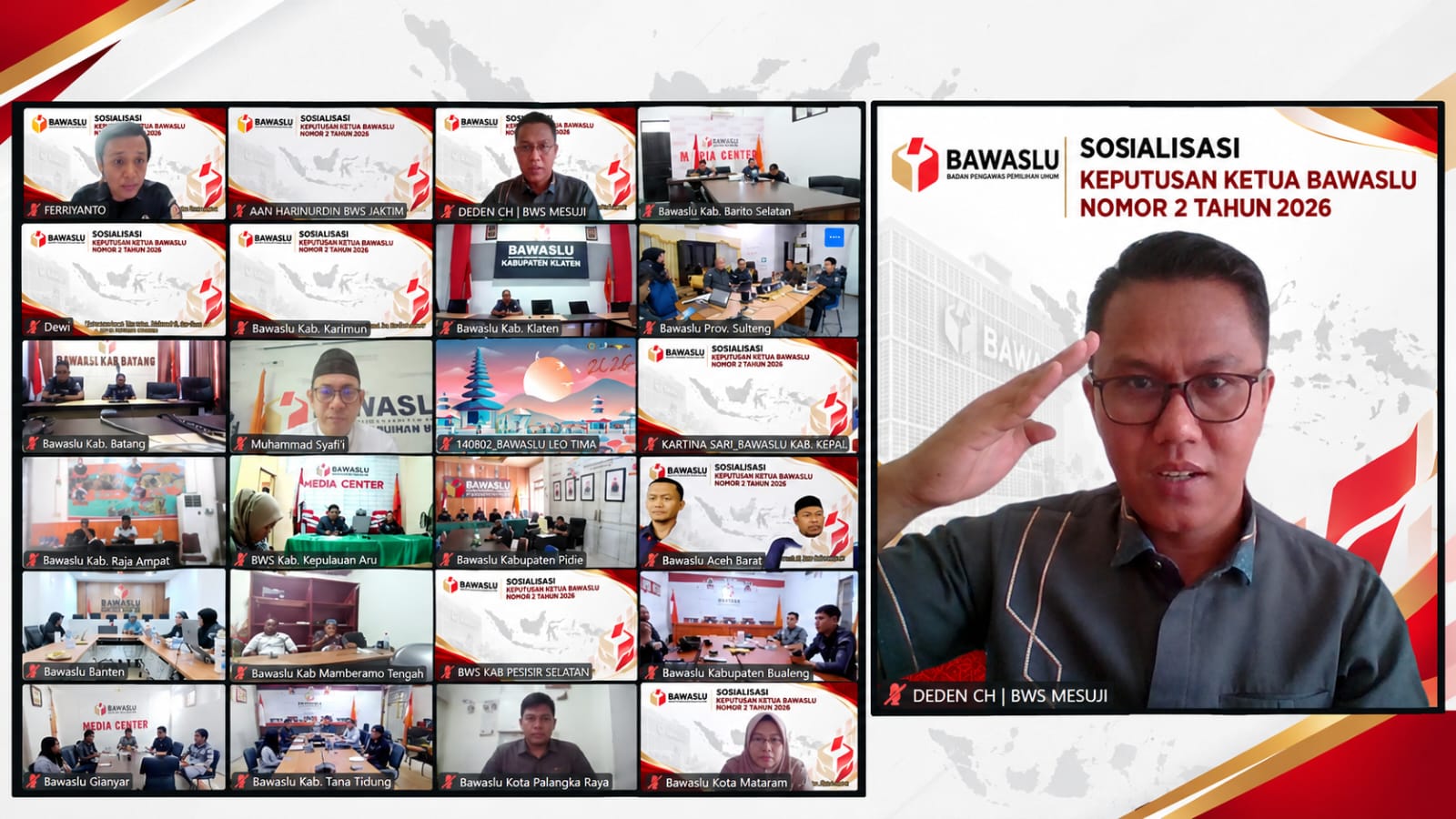 KETUA DAN ANGGOTA BAWASLU KABUPATEN MESUJI HADIRI SOSIALISASI KEPUTUSAN KETUA BAWASLU NOMOR 2 TAHUN 2026, PERKUAT PENYELARASAN RENSTRA DENGAN PRIORITAS NASIONAL