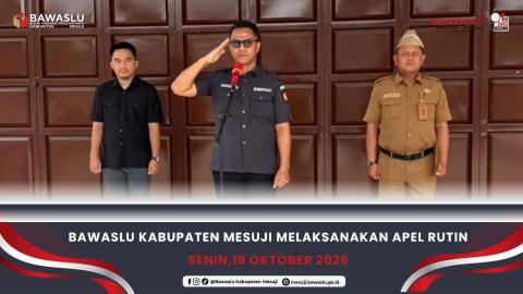 Ketua Bawaslu Mesuji Deden Cahyono, S.Sos.I., Kembali Pimpin Apel Perdana, Tekankan Disiplin Internal